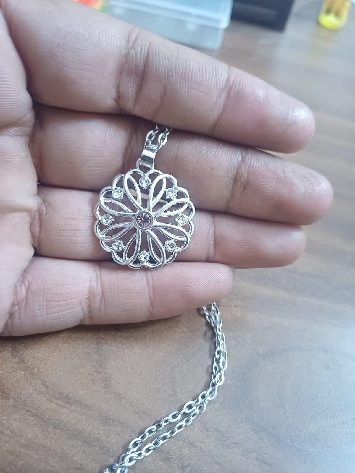 Original Silver Birthstone Pendant With chain Pack of 1