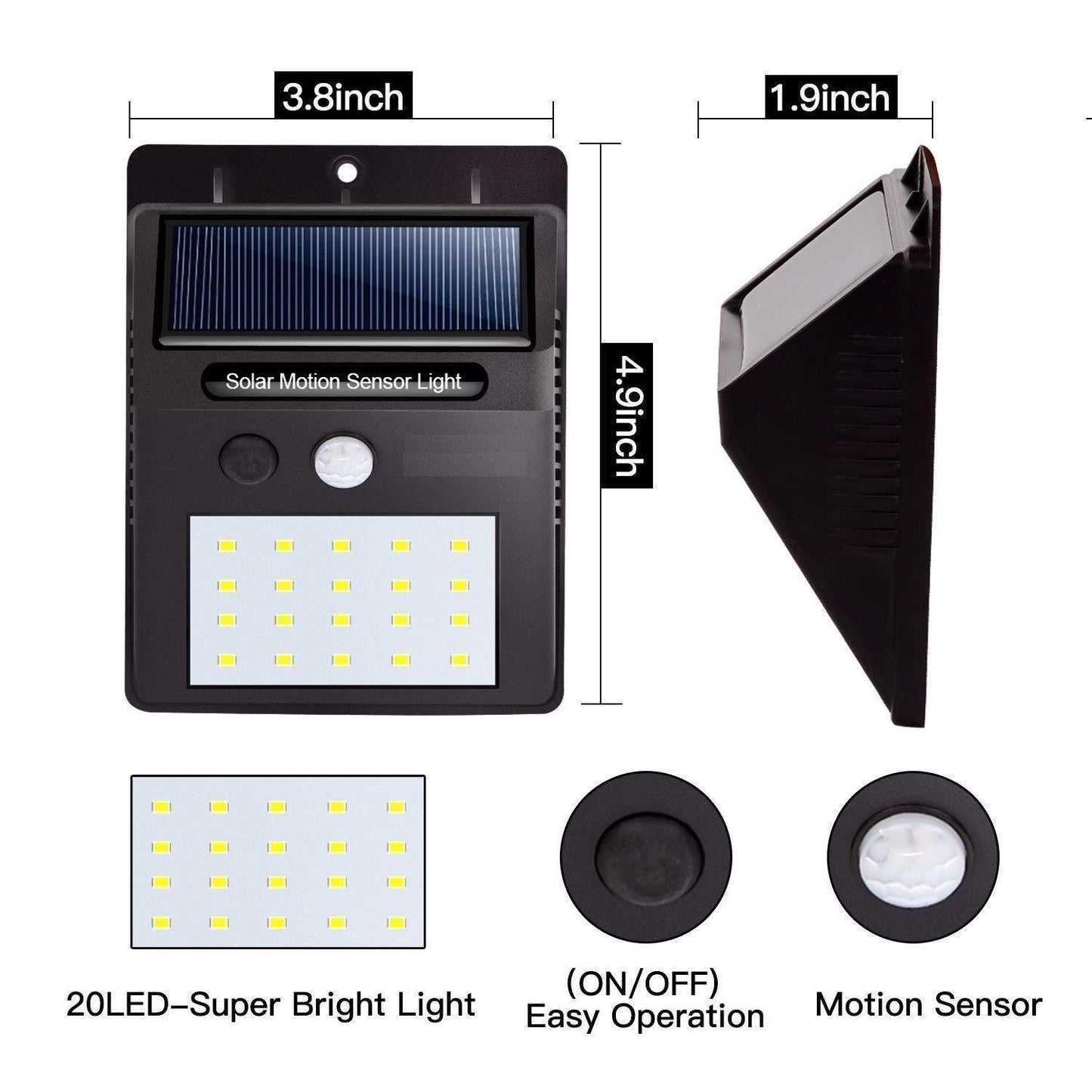 Super Solar Led Light ( 20 Bright LED, Sensors)