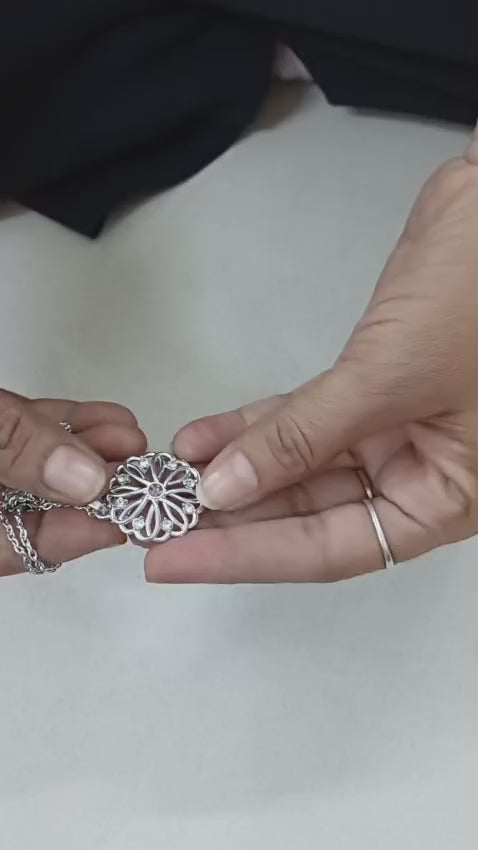 Original Silver Birthstone Pendant With chain Pack of 1